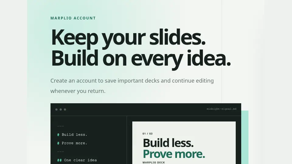 The signup page separates available saving features from planned features.