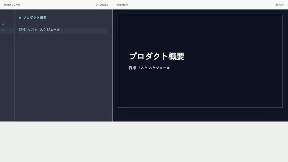 短い下書きがEditorに入っている状態です。